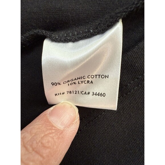 EILEEN FISHER XL Black Sleeveless Wrap V-Neck Dress Organic Cotton Stretch USA - Picture 5 of 9